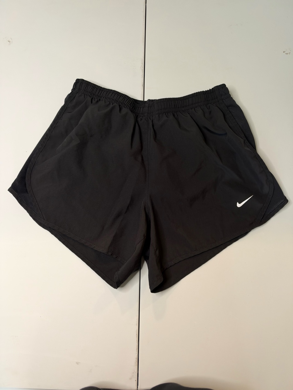 Nike Black Girl’s Athletic Shorts with White Swoosh